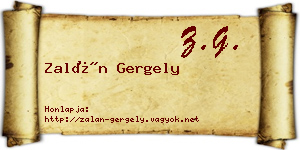Zalán Gergely névjegykártya